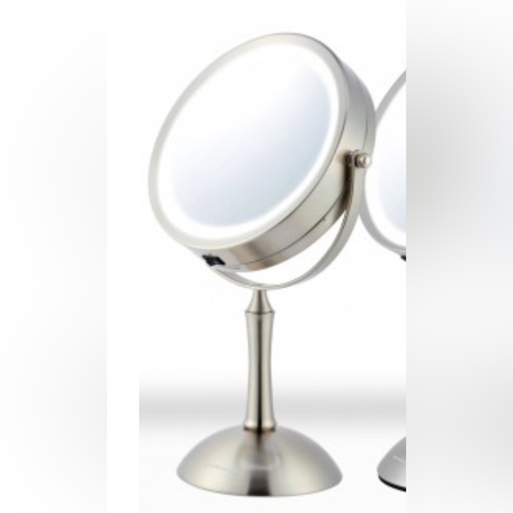 Ovente Dual Sided LED Lighted Mirror, Stainless Steel
